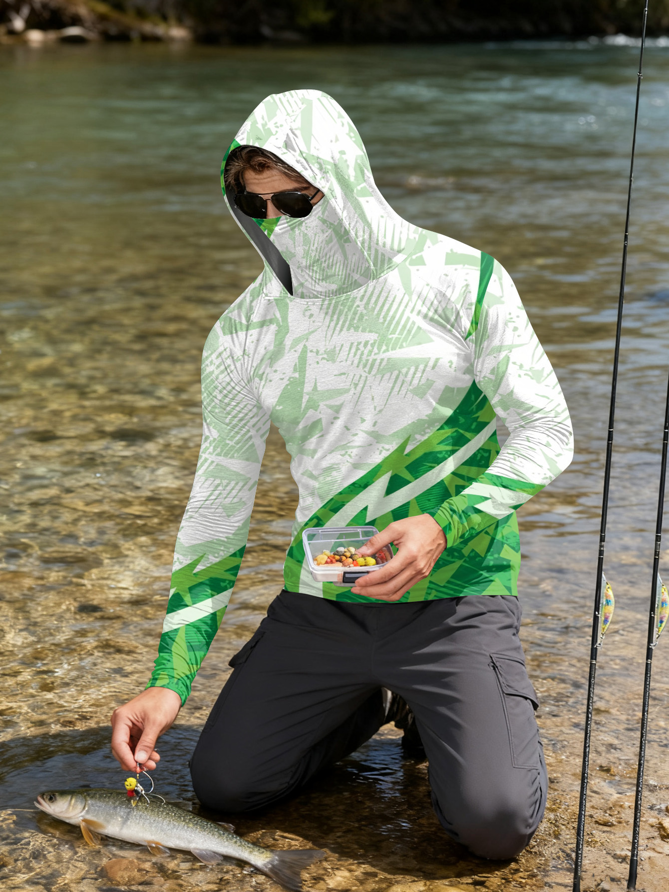 Men's Fishing Hooded Long-Slee - Fishing Shirt Uv Protection recensione e prezzo
