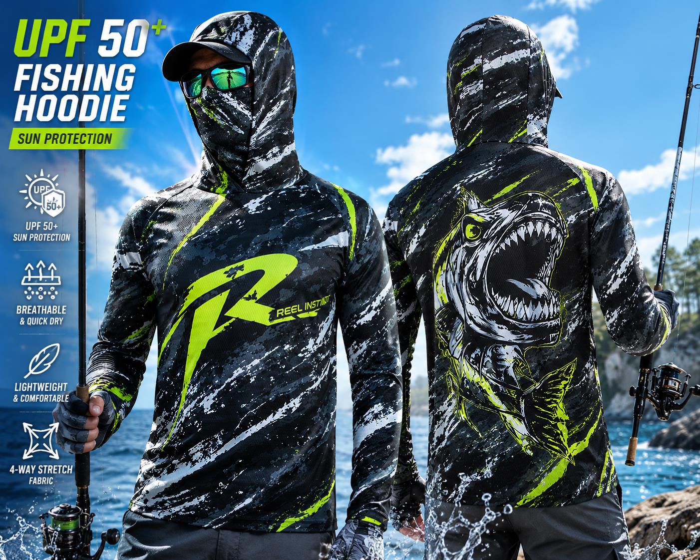 Men's Hooded Fishing Shirt UPF - Fishing Hoodie recensione e prezzo