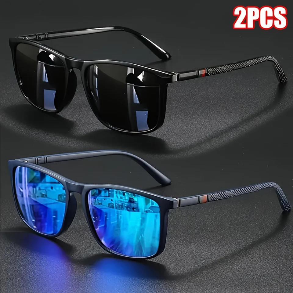 2pcs Luxury Square Vintage Pol - Fishing Sunglasses Polarized recensione e prezzo