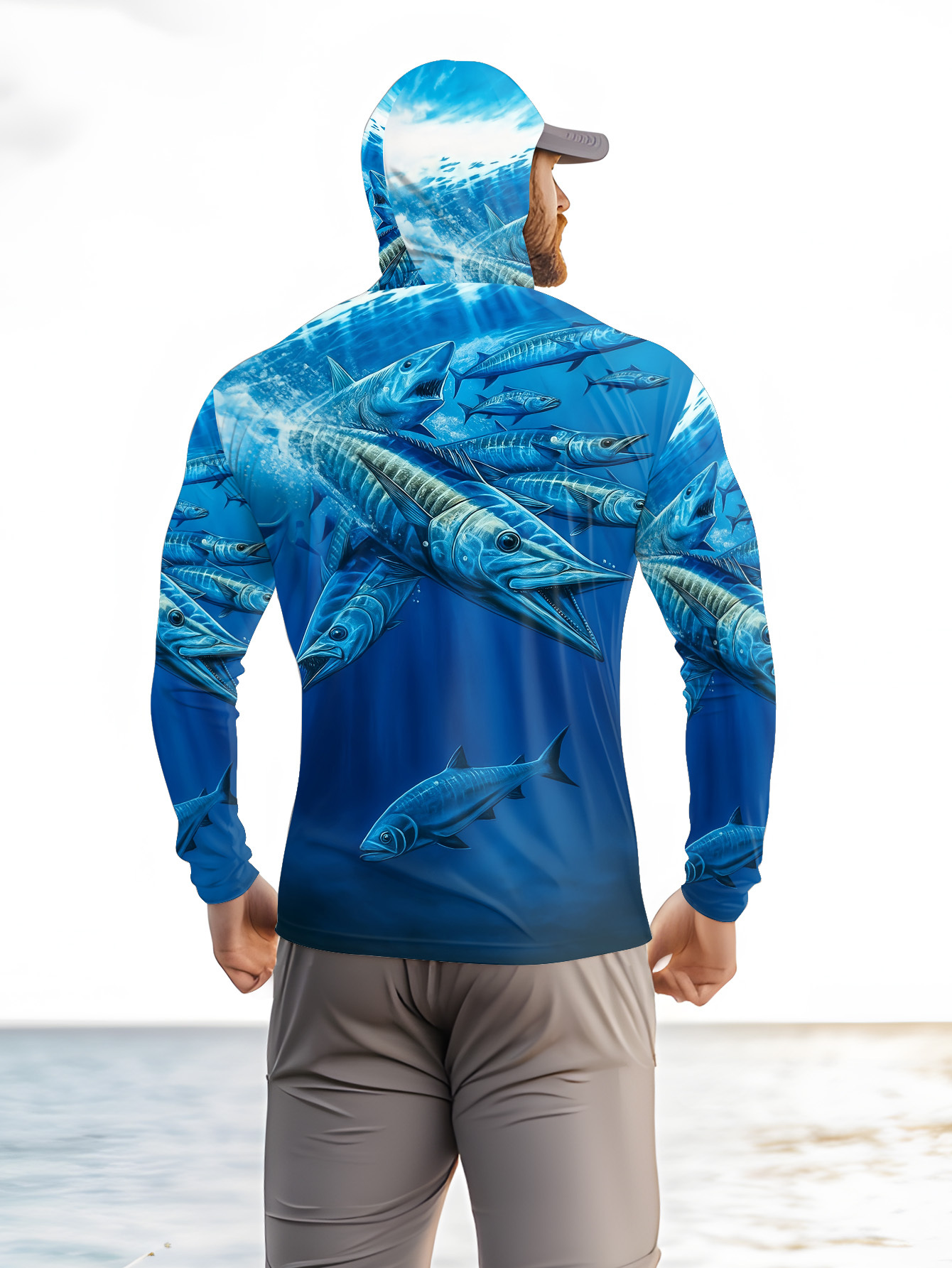 Men Hood Fishing Shirt long sl - Fishing Shirt Uv Protection recensione e prezzo